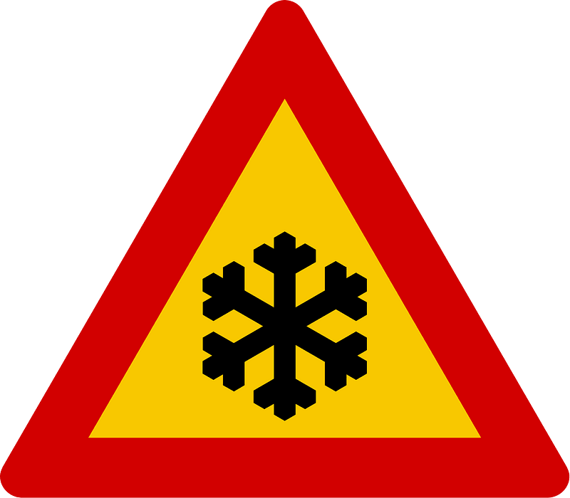 Snow or ice sign in Iceland