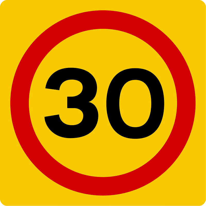 Speed limit zone sign in Iceland