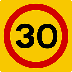 Speed limit zone sign in Iceland
