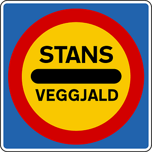 Toll sign in Iceland