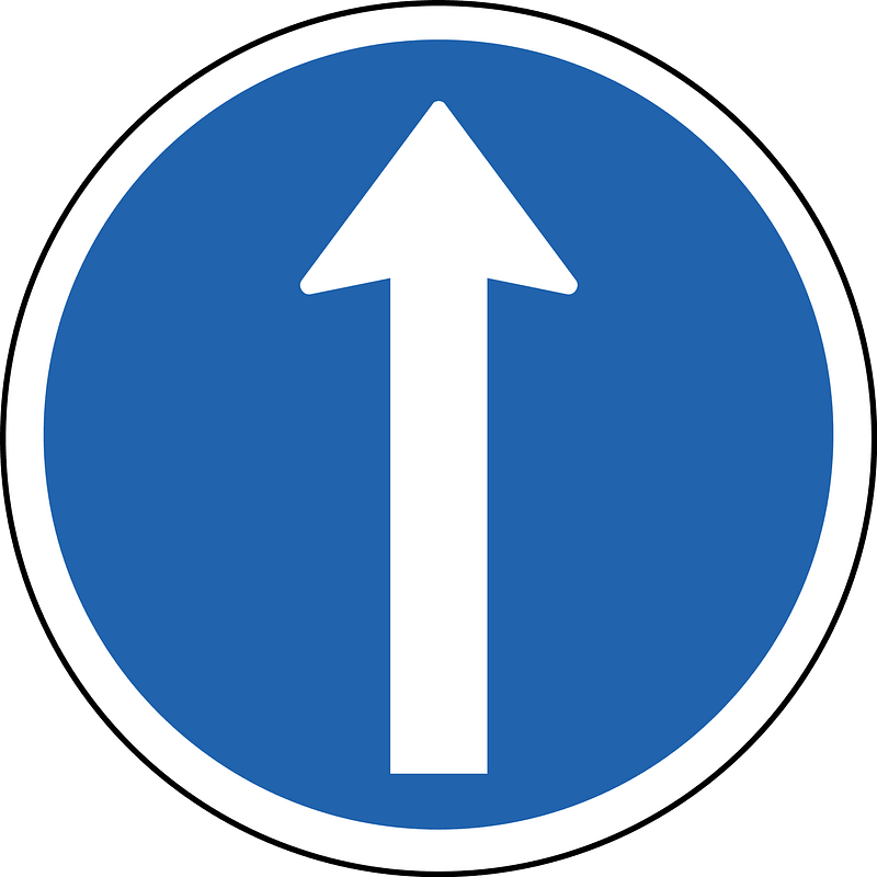 Straight ahead only sign in Iceland