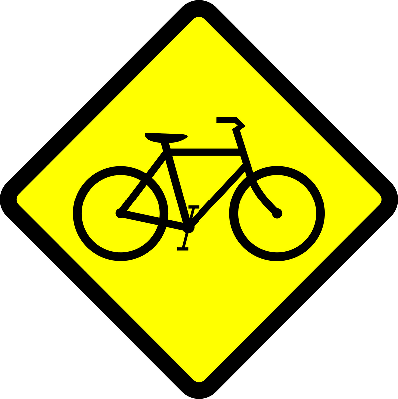 Cyclists crossing sign in Indonesia