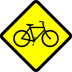 Cyclists crossing sign in Indonesia