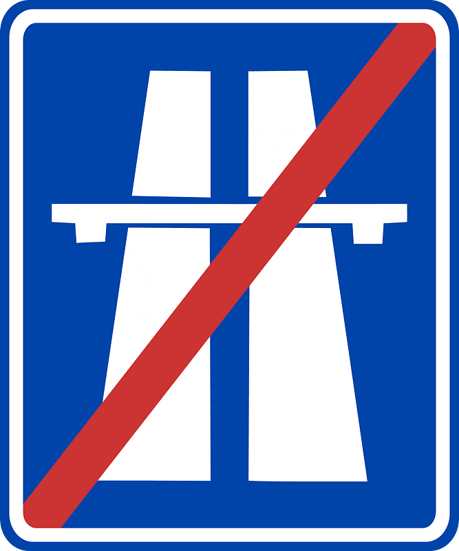 Freeway ends sign in Indonesia