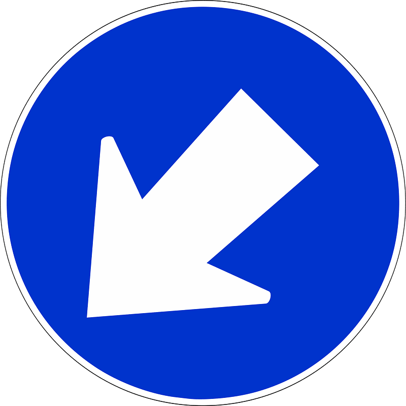 Keep right (or left) sign in Indonesia