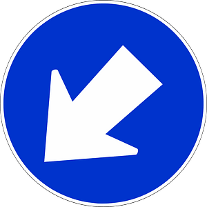 Keep right (or left) sign in Indonesia