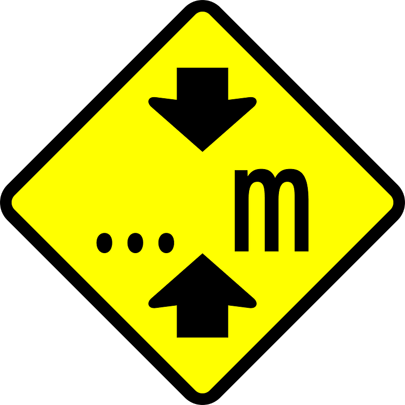 Height restriction ahead sign in Indonesia