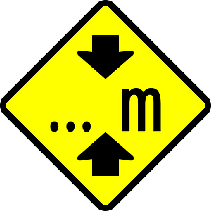 Height restriction ahead sign in Indonesia