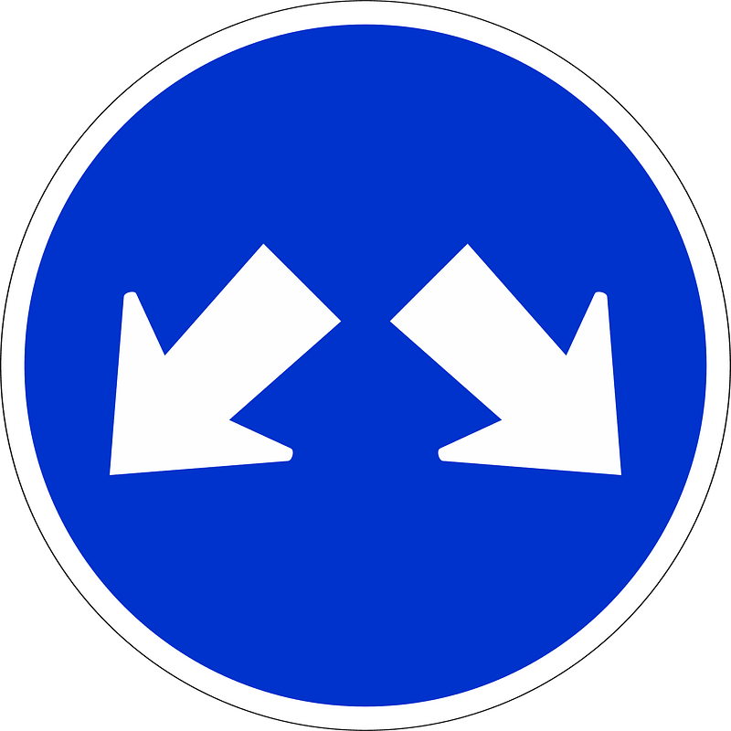 Pass oneither side sign in Indonesia