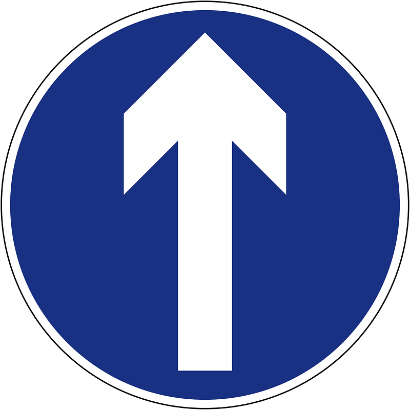Proceedstraight(no turns) sign in Indonesia