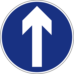 Proceedstraight(no turns) sign in Indonesia