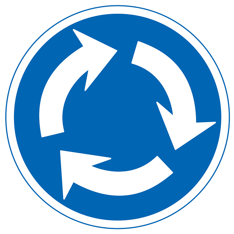 Roundabout sign in Indonesia