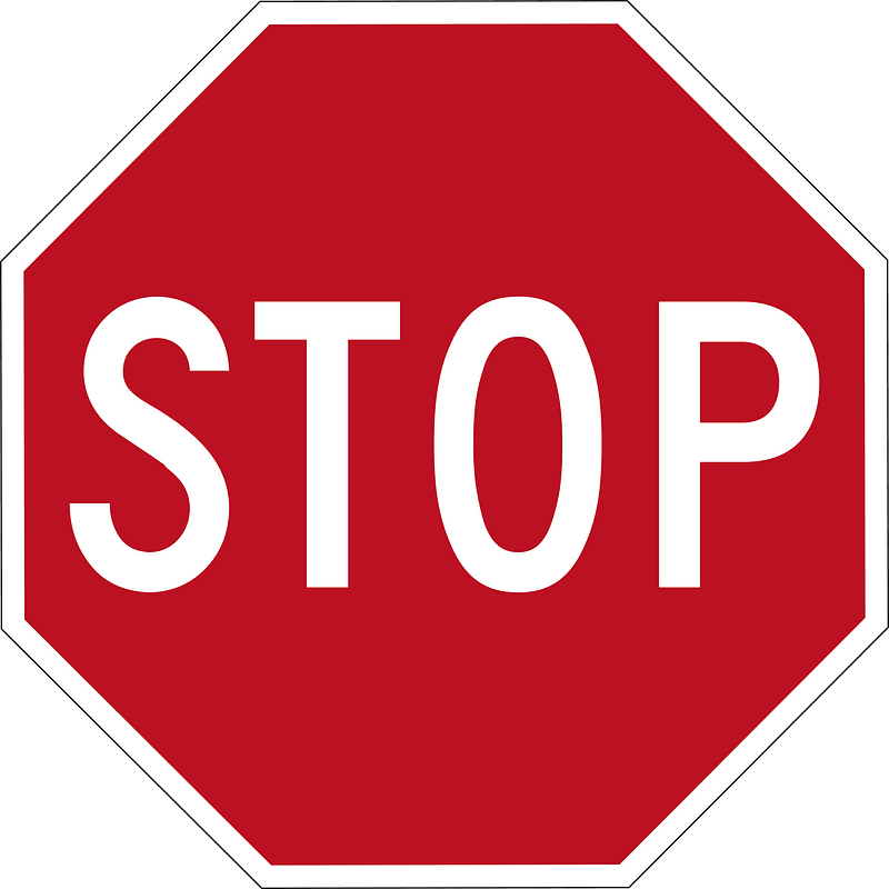 Stop sign ahead sign in Indonesia