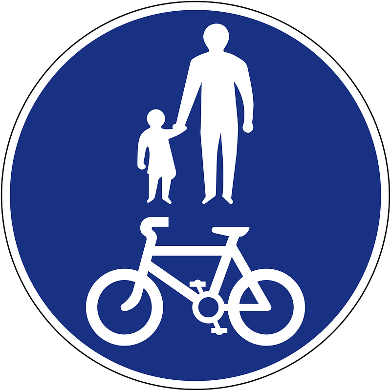 Shared use path sign in Indonesia