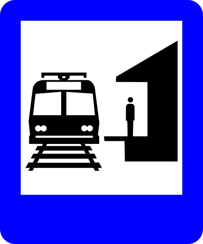 Train station sign in Indonesia
