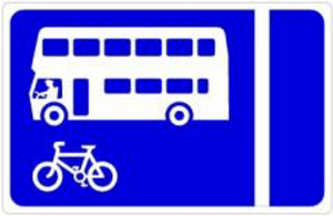 Bus lane sign in Ireland