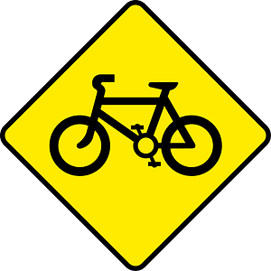 Cyclists ahead sign in Ireland