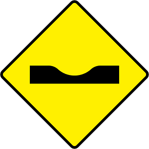 Dip in road sign in Ireland