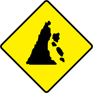 Falling rocks or debris sign in Ireland