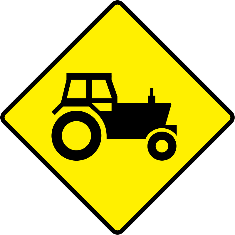 Farm vehicles sign in Ireland