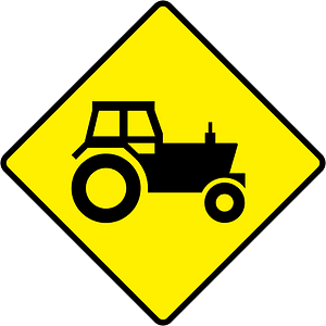 Farm vehicles sign in Ireland
