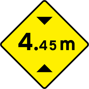 Height restriction ahead sign in Ireland