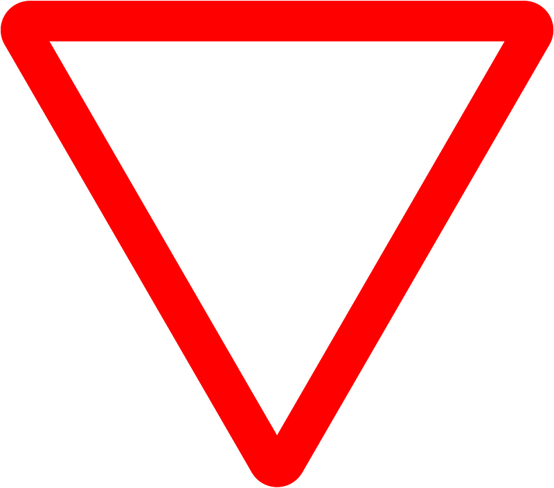 Give Way ahead sign in Ireland
