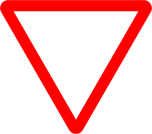 Give Way ahead sign in Ireland