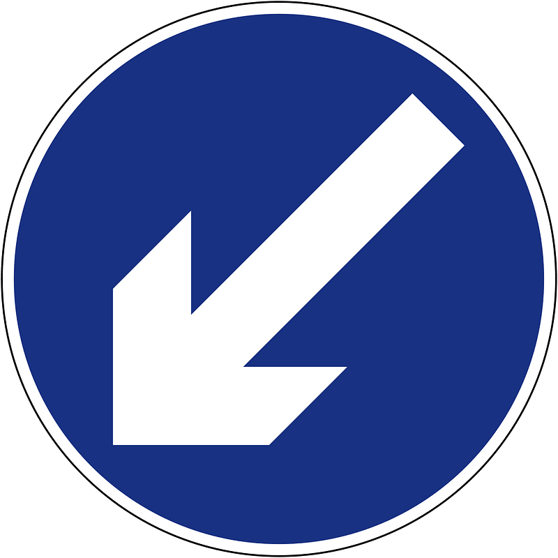 Keep right (or left) sign in Ireland