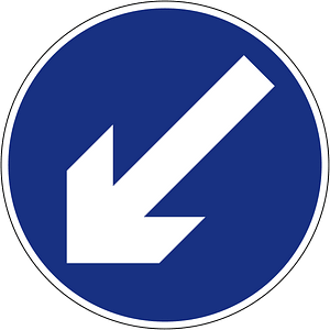 Keep right (or left) sign in Ireland