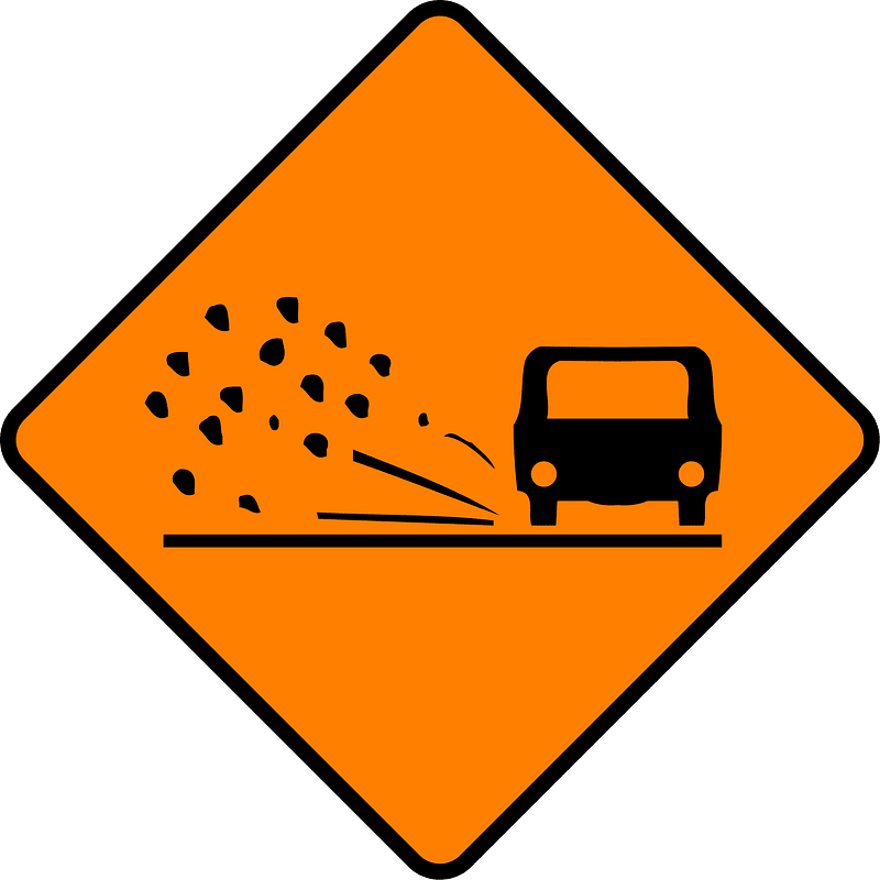 Loose road surface sign in Ireland