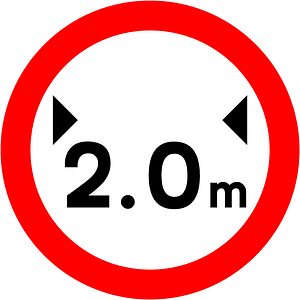 Maximum width sign in Ireland