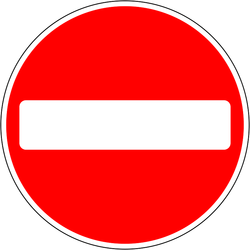 No entry sign in Ireland