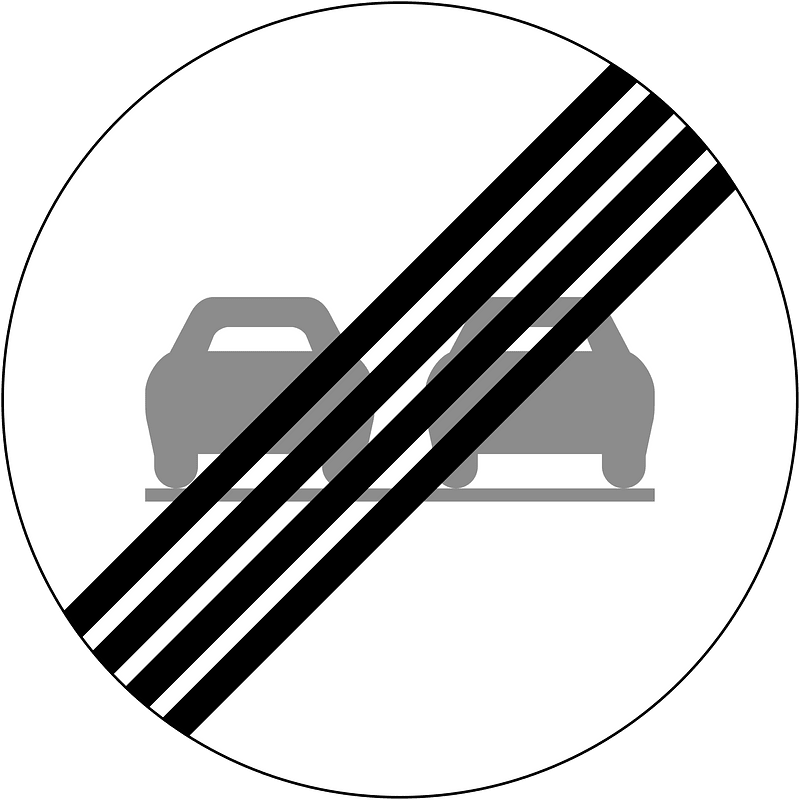 Overtaking permitted sign in Ireland