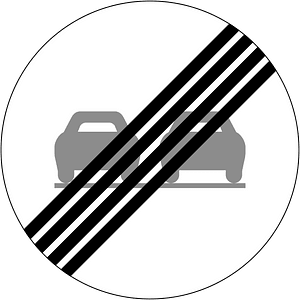 Overtaking permitted sign in Ireland
