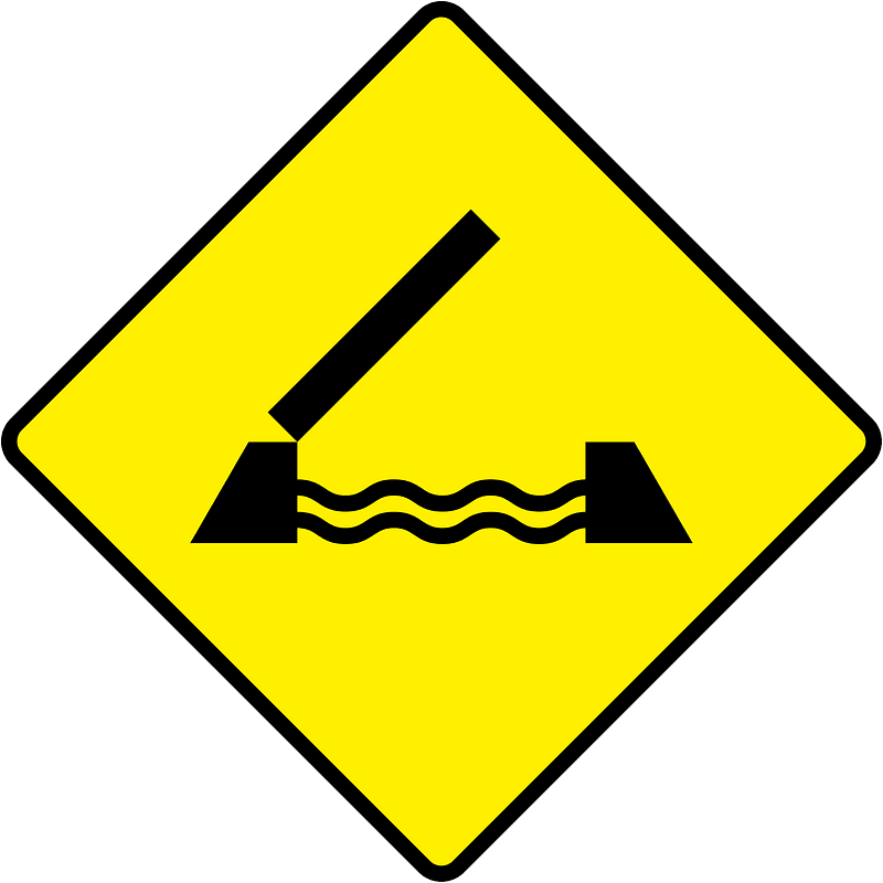 Opening or swing bridge sign in Ireland