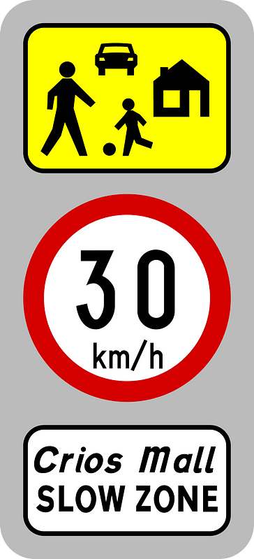 Residential area / living street sign in Ireland