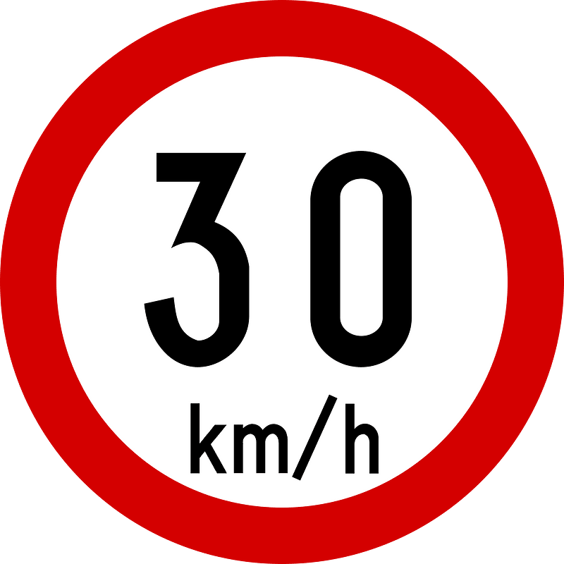 Speed limit zone sign in Ireland
