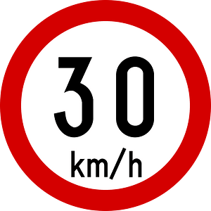 Speed limit zone sign in Ireland