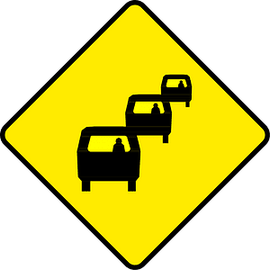 Traffic queues likely ahead sign in Ireland