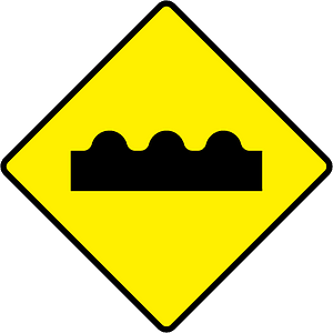 Uneven road ahead sign in Ireland