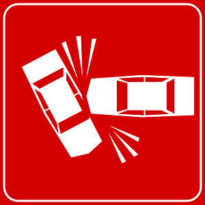 Accident area / accident ahead sign in Italy