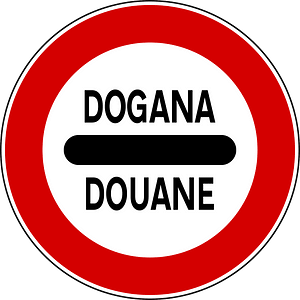 Customs sign in Italy