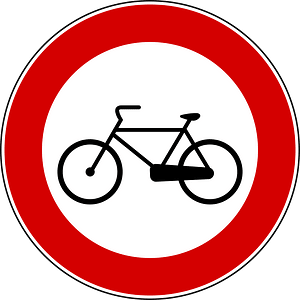 No bicycles sign in Italy