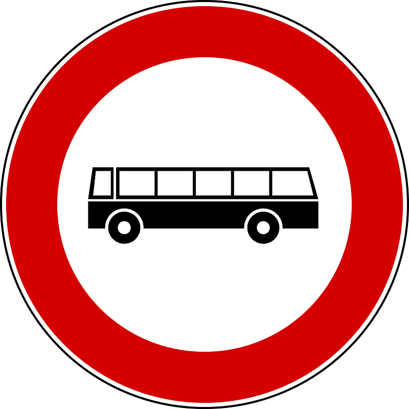 No buses sign in Italy