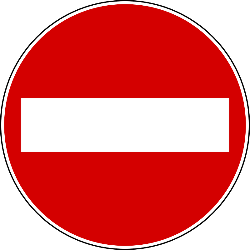 No entry sign in Italy
