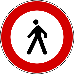 No pedestrians sign in Italy