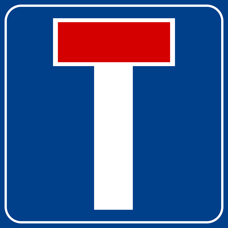 No through road sign in Italy