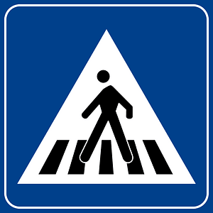 Pedestrian crossing sign in Italy