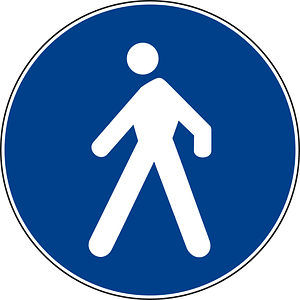 Pedestrians only sign in Italy